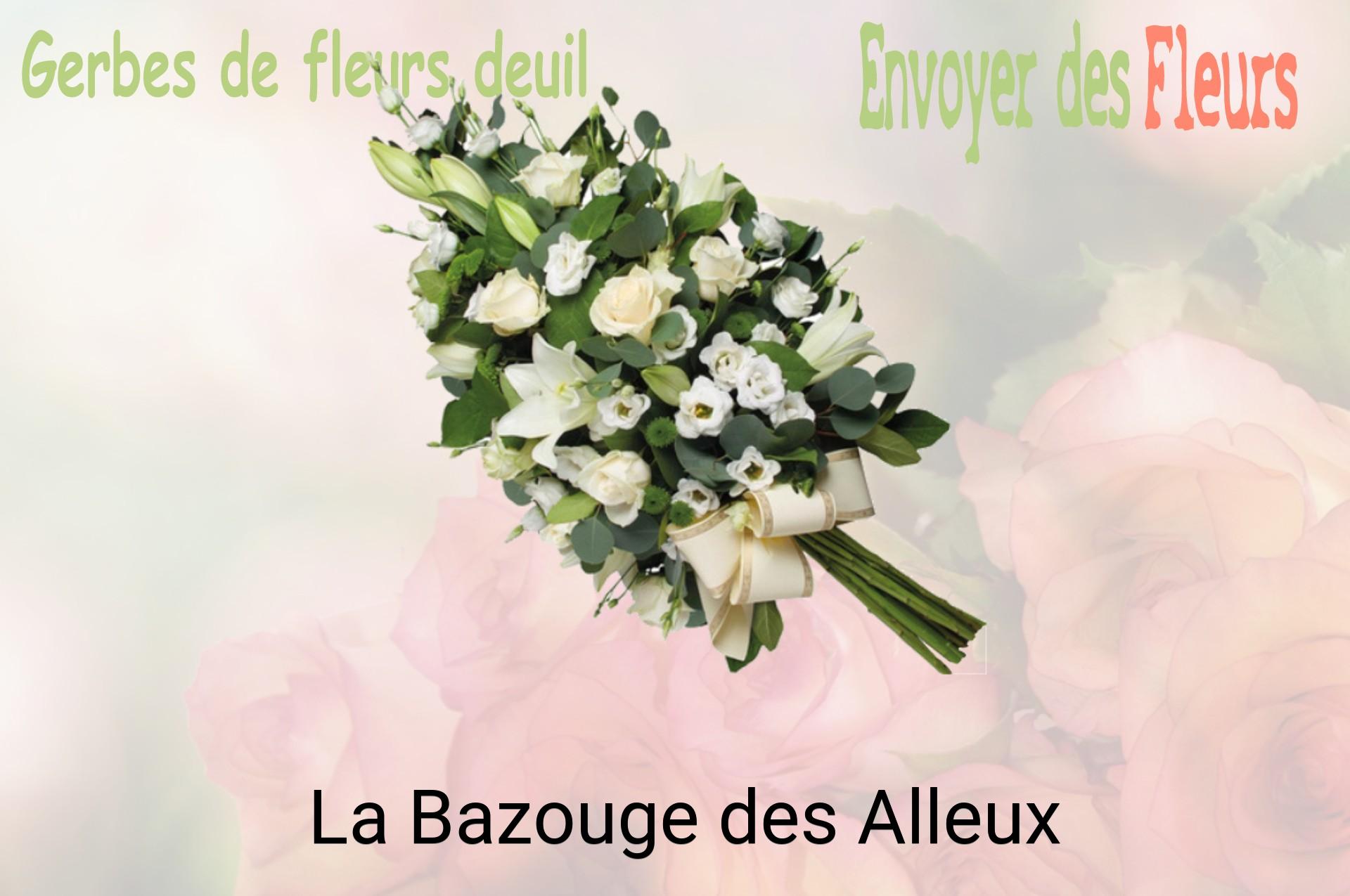 Gerbe de fleurs de deuil livrée à La Bazouge-des-Alleux